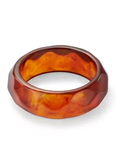 Amber Lucite Bangle Bracelet
