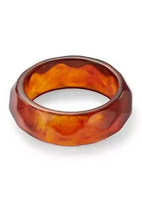 Amber Lucite Bangle Bracelet 
