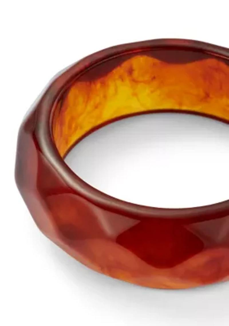 Amber Lucite Bangle Bracelet 