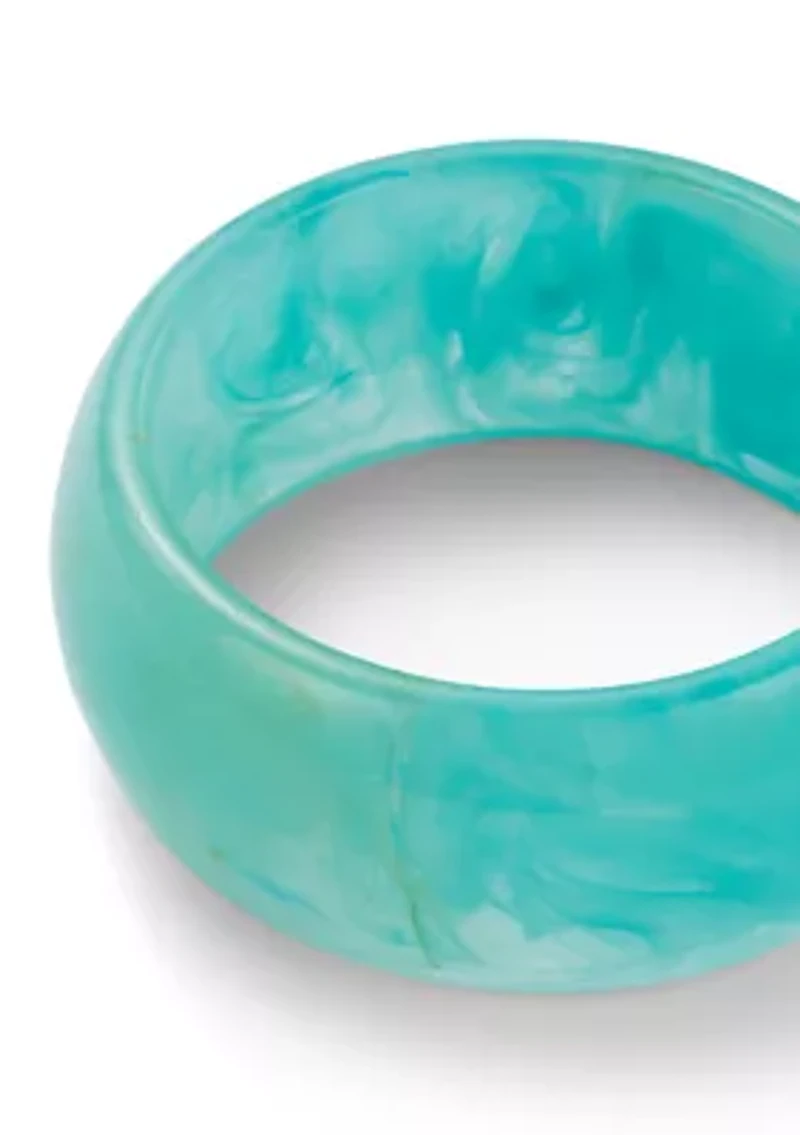Aqua Lucite Bangle Bracelet