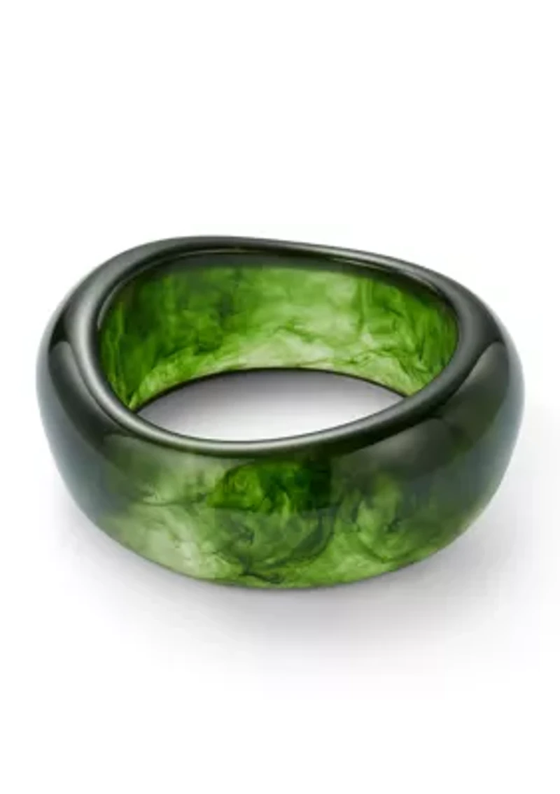Green Marbled Chucky Bangle Bracelet