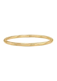 Textured Thin Gold Tone Bangle Bracelet