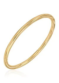 Textured Thin Gold Tone Bangle Bracelet