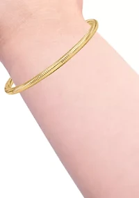 Textured Thin Gold Tone Bangle Bracelet