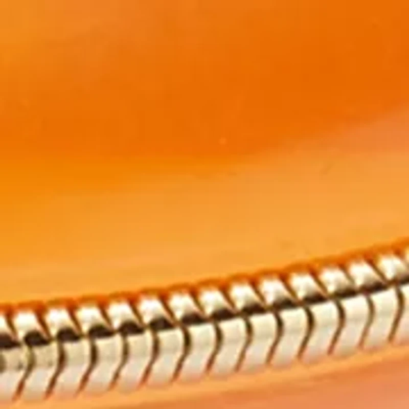 Orange Translucent Gold Tone Line Bangle Bracelet