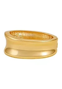 Gold Tone Hinge Bangle Bracelet
