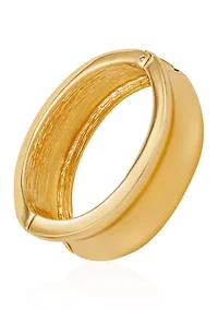 Gold Tone Hinge Bangle Bracelet