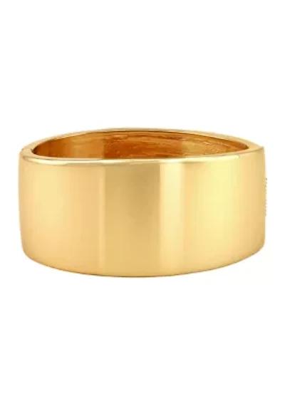 Gold Wide Hinge Bangle Bracelet