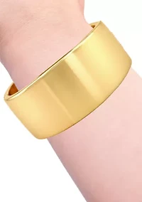 Gold Wide Hinge Bangle Bracelet