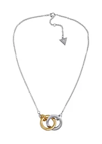 Interlocking Two Tone Ring Necklace