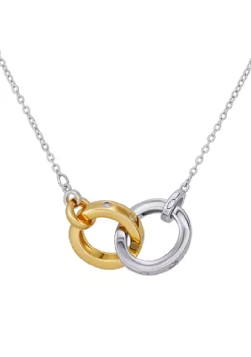 Interlocking Two Tone Ring Necklace