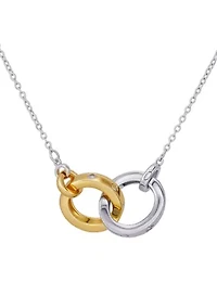 Interlocking Two Tone Ring Necklace