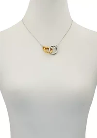 Interlocking Two Tone Ring Necklace