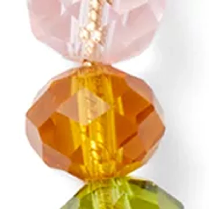 Rainbow Beaded Gold Plated Guess Charm Necklace