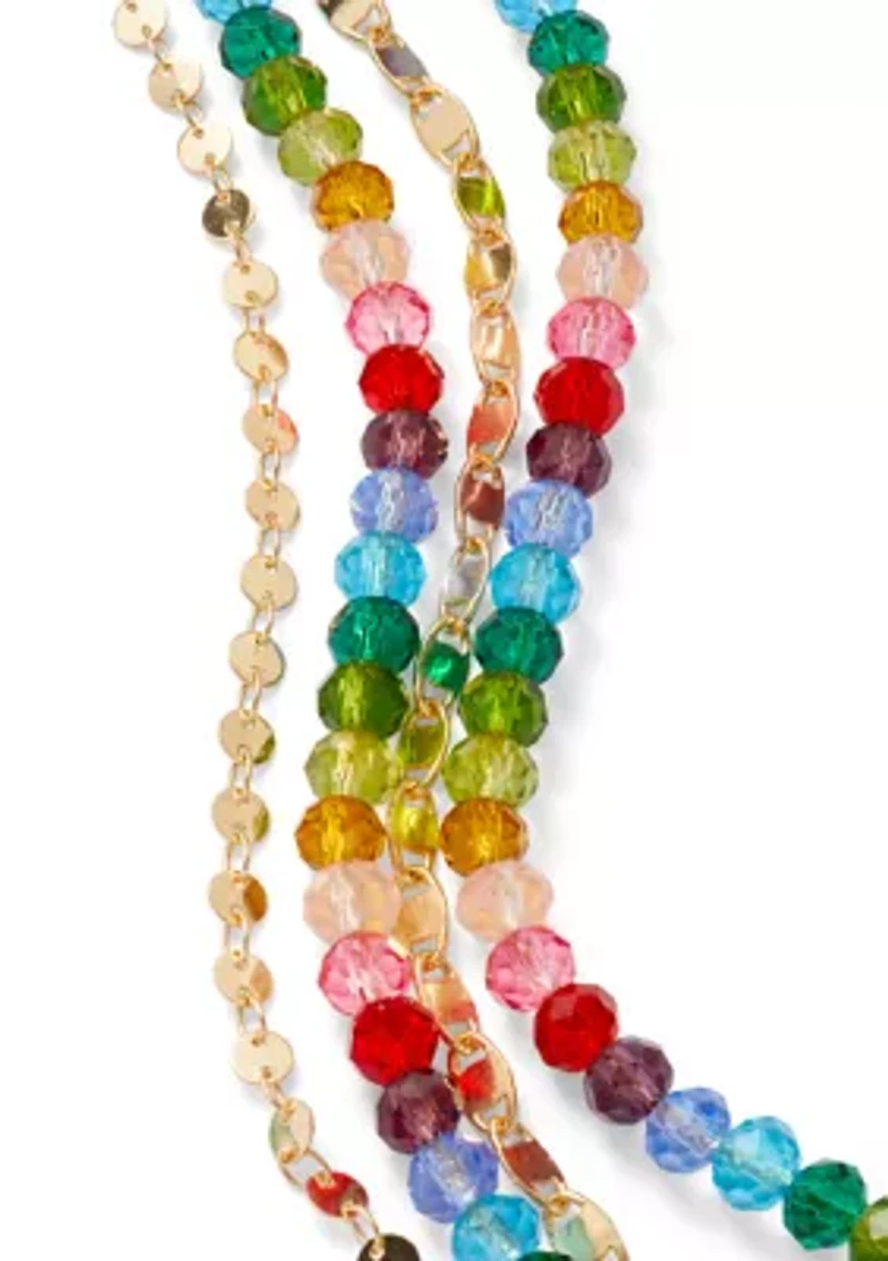 Rainbow Multi Layered Beaded Necklace