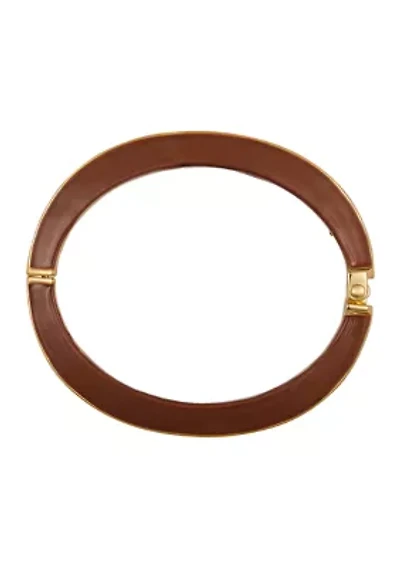 Gold Tone Hinge Cuff Bracelet