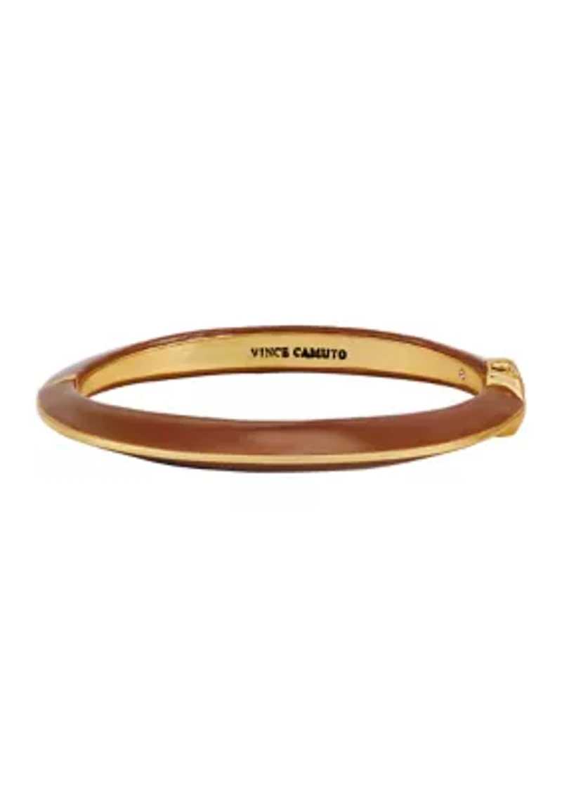 Gold Tone Hinge Cuff Bracelet