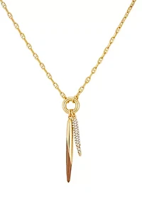 Double Pendant Gold Tone Necklace