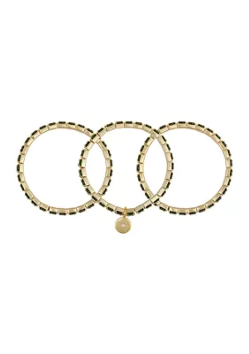 Gold Plated Stretch Bracelet Set