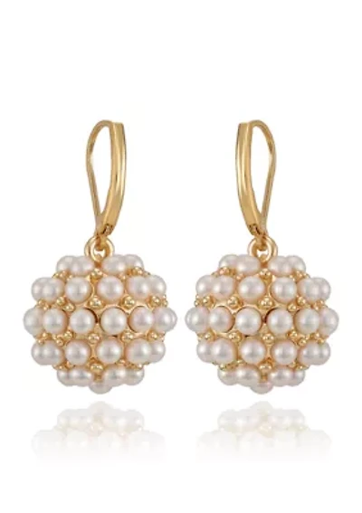 White Gold Tone Drop Earrings