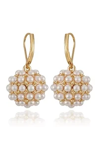 White Gold Tone Drop Earrings