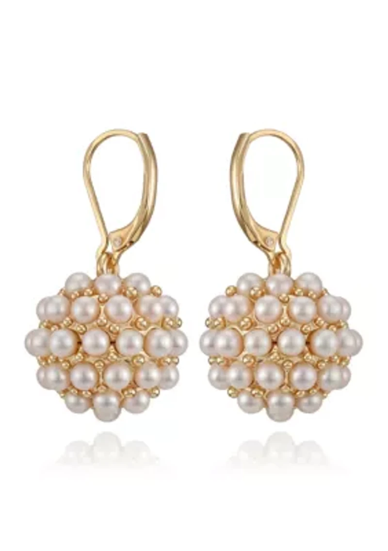 White Gold Tone Drop Earrings