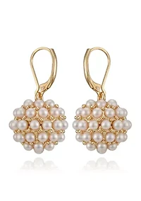 White Gold Tone Drop Earrings