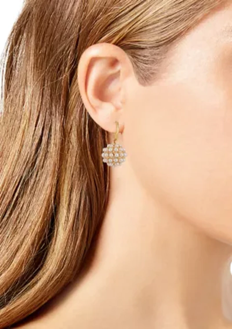 White Gold Tone Drop Earrings
