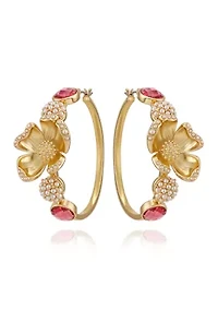 Floral Hoop Earrings 