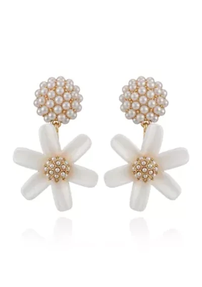 Daisy Pearl Drop Earrings 