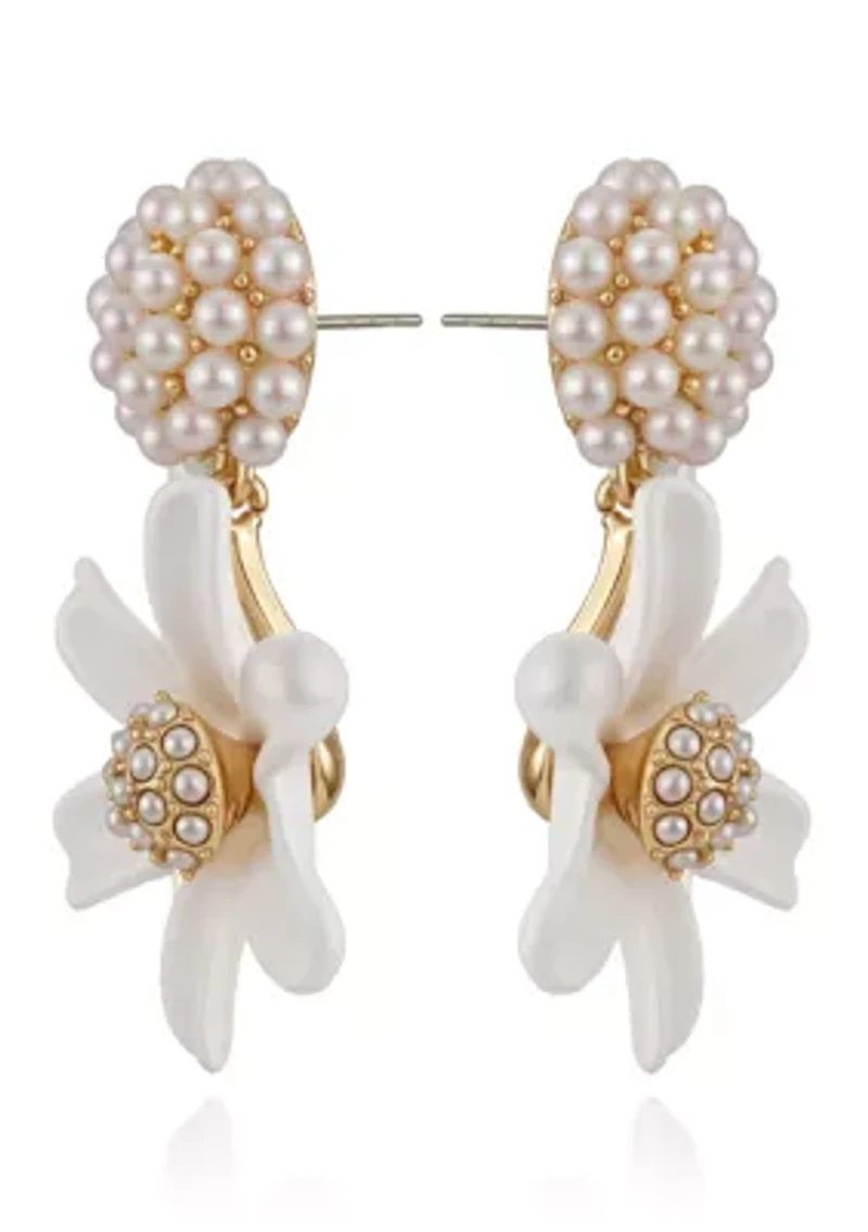 Daisy Pearl Drop Earrings 