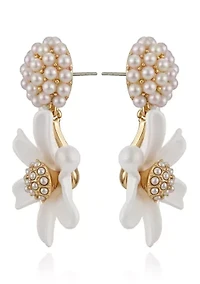 Daisy Pearl Drop Earrings 