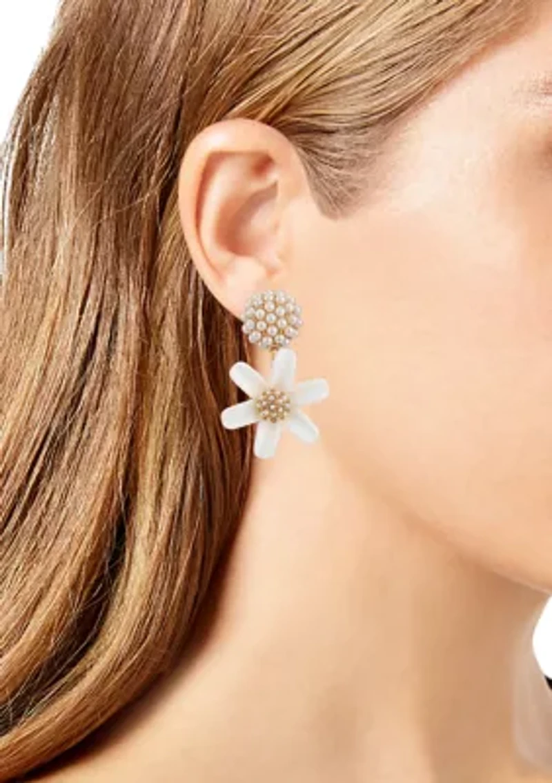 Daisy Pearl Drop Earrings 