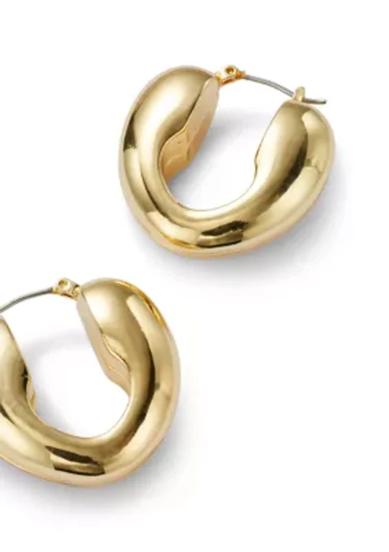 Chunky Gold Tone Hoop Earrings