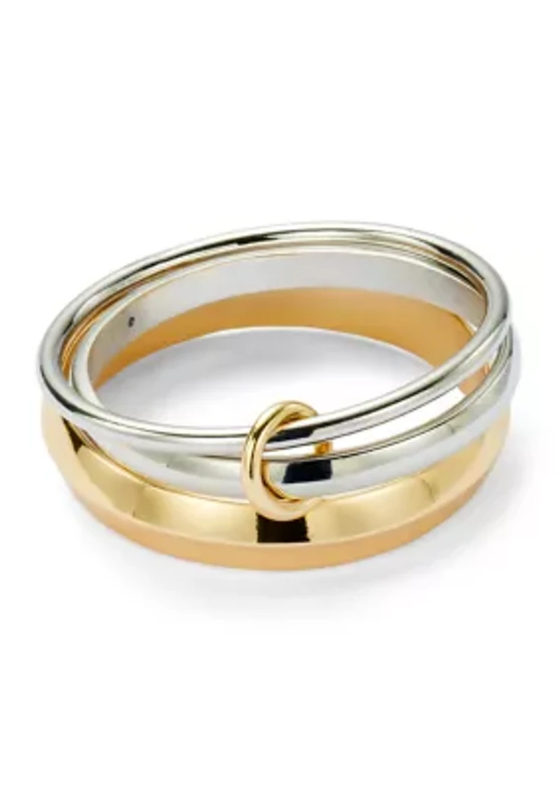 Two-Tone Bangle Bracelet Set