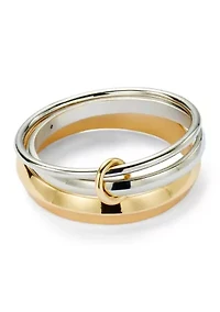 Two-Tone Bangle Bracelet Set