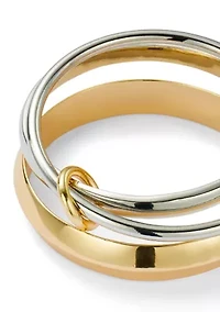 Two-Tone Bangle Bracelet Set