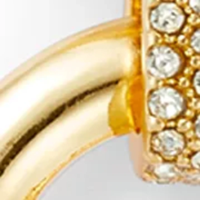 Circle Crystal Linked Linear Earrings