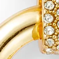 Circle Crystal Linked Linear Earrings 