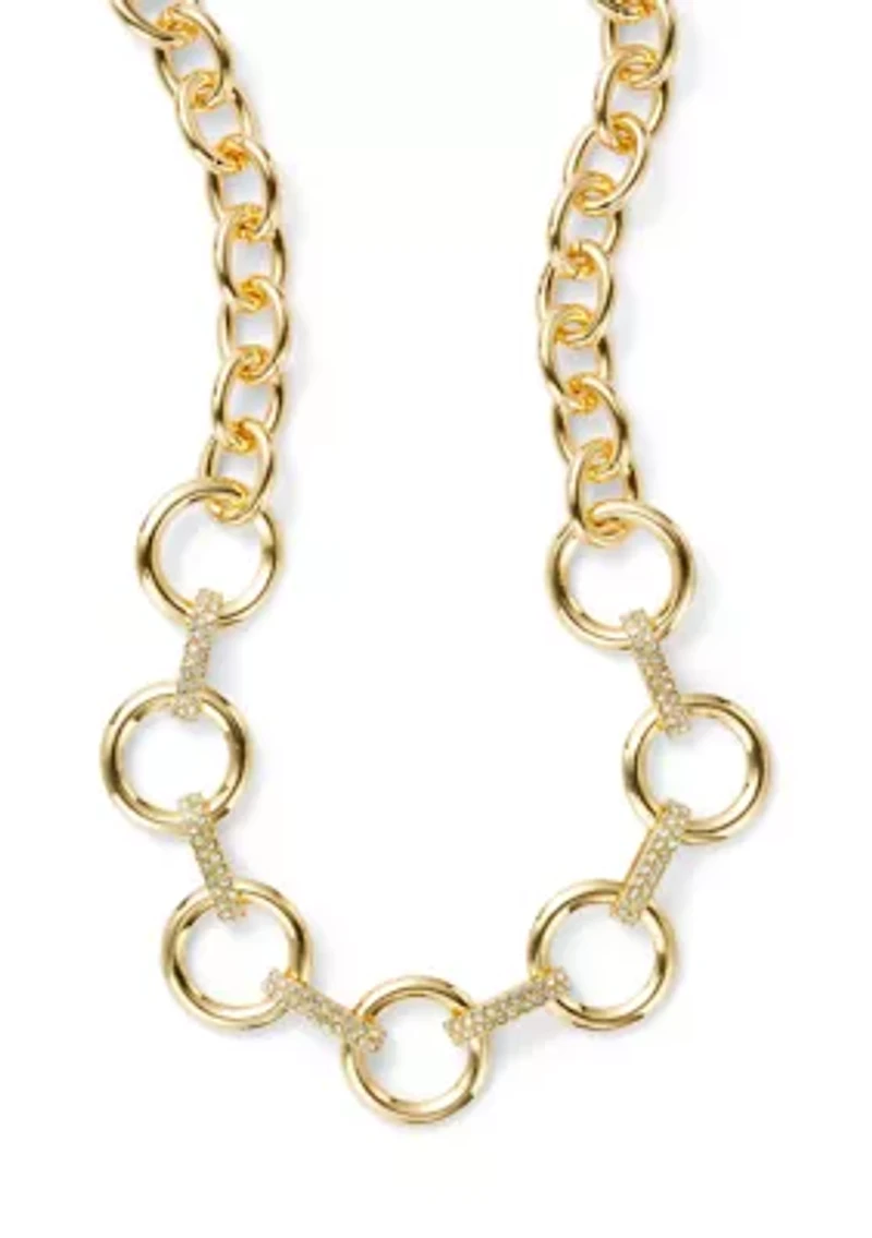Chain Linked Pavé Frontal Necklace