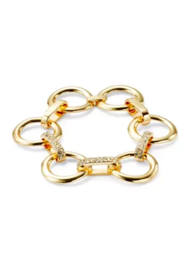 Circle Crystal Linked Bracelet