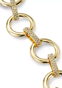 Circle Crystal Linked Bracelet