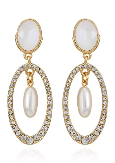 White Mocha Pearl Chandelier Earring