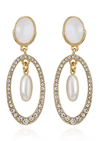 White Mocha Pearl Chandelier Earring