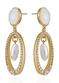 White Mocha Pearl Chandelier Earring