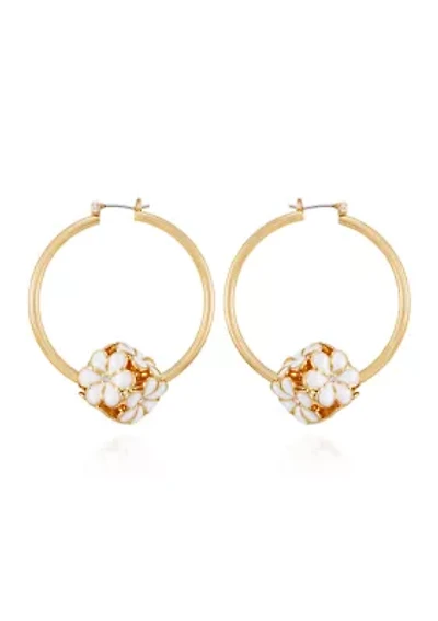 Floral Hoop Earring