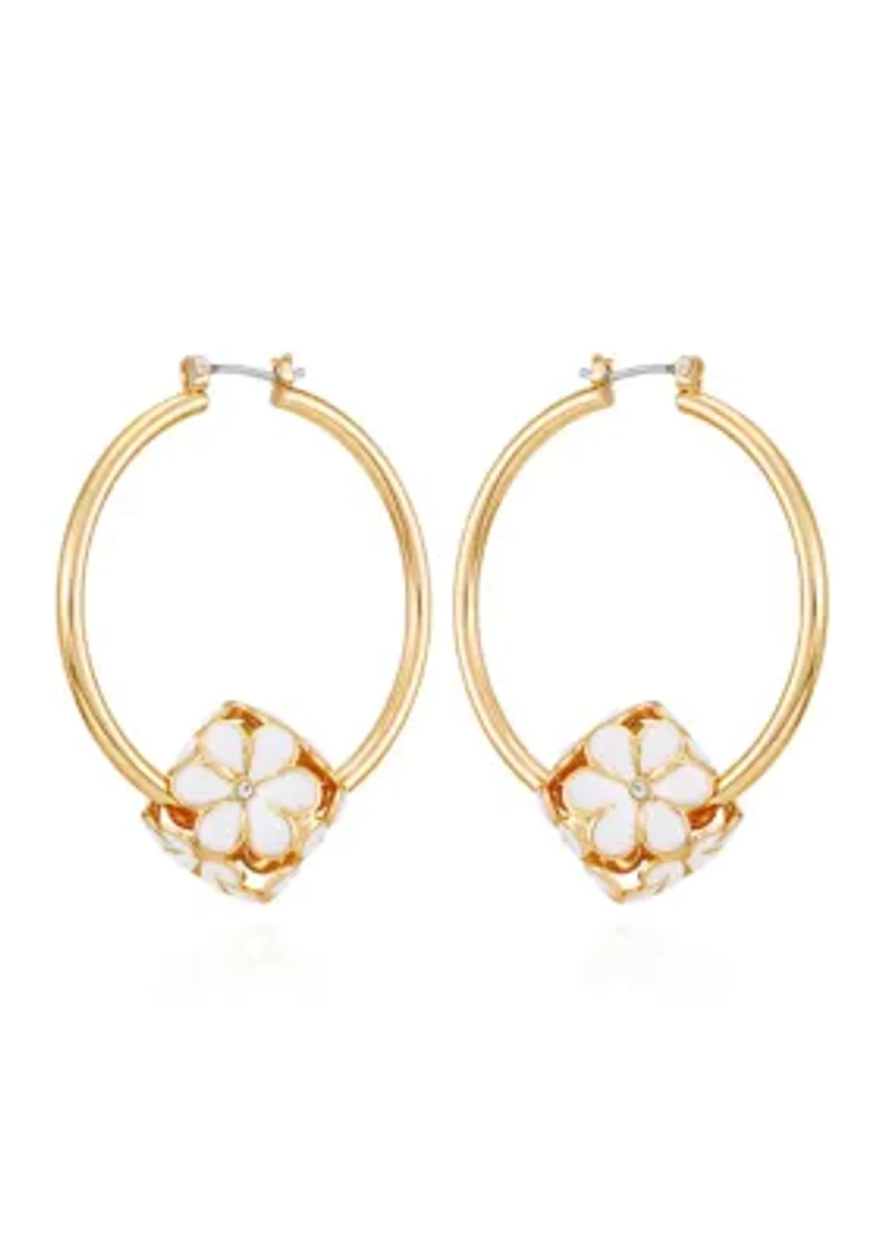  Floral Hoop Earring