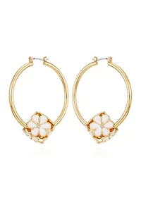  Floral Hoop Earring