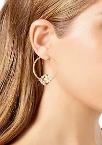  Floral Hoop Earring