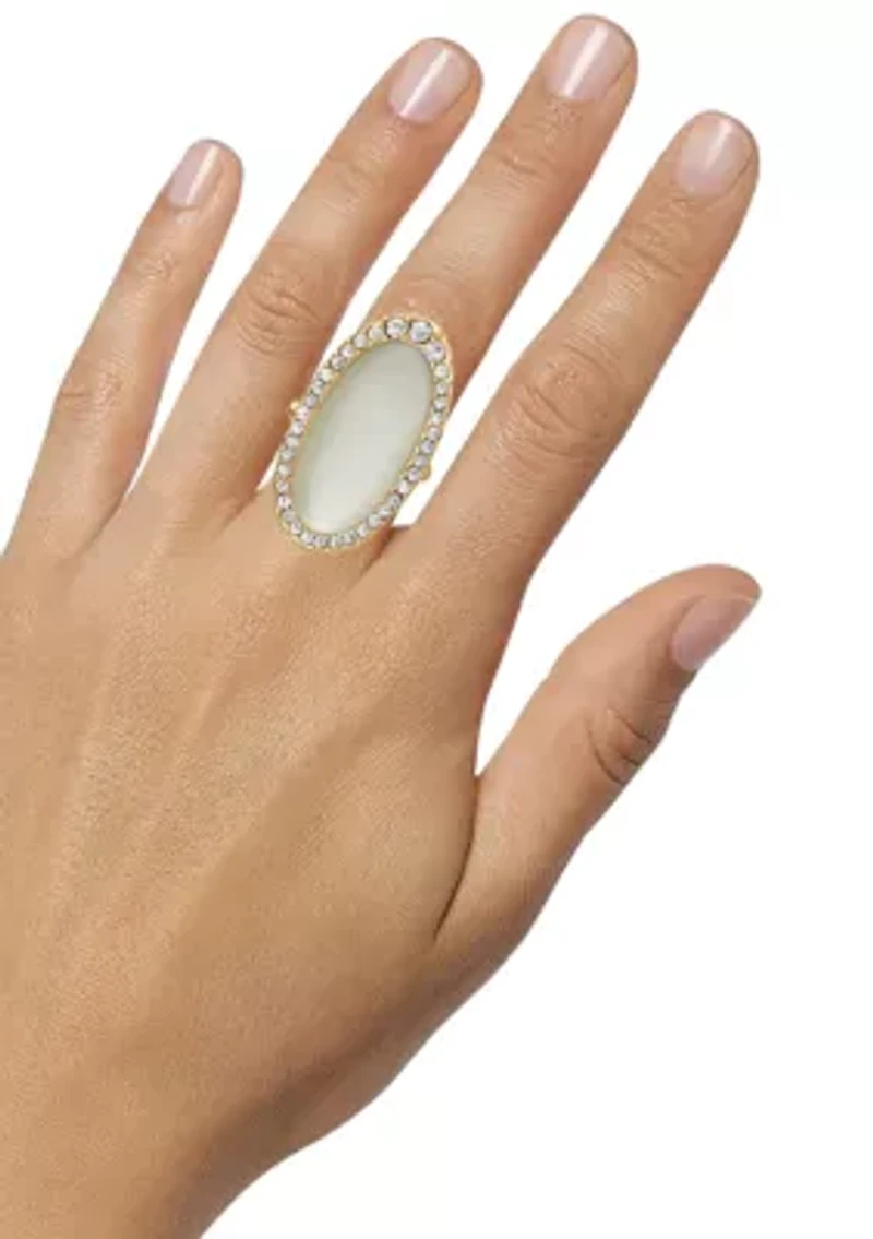 Stone Crystal Pavé Statement Ring